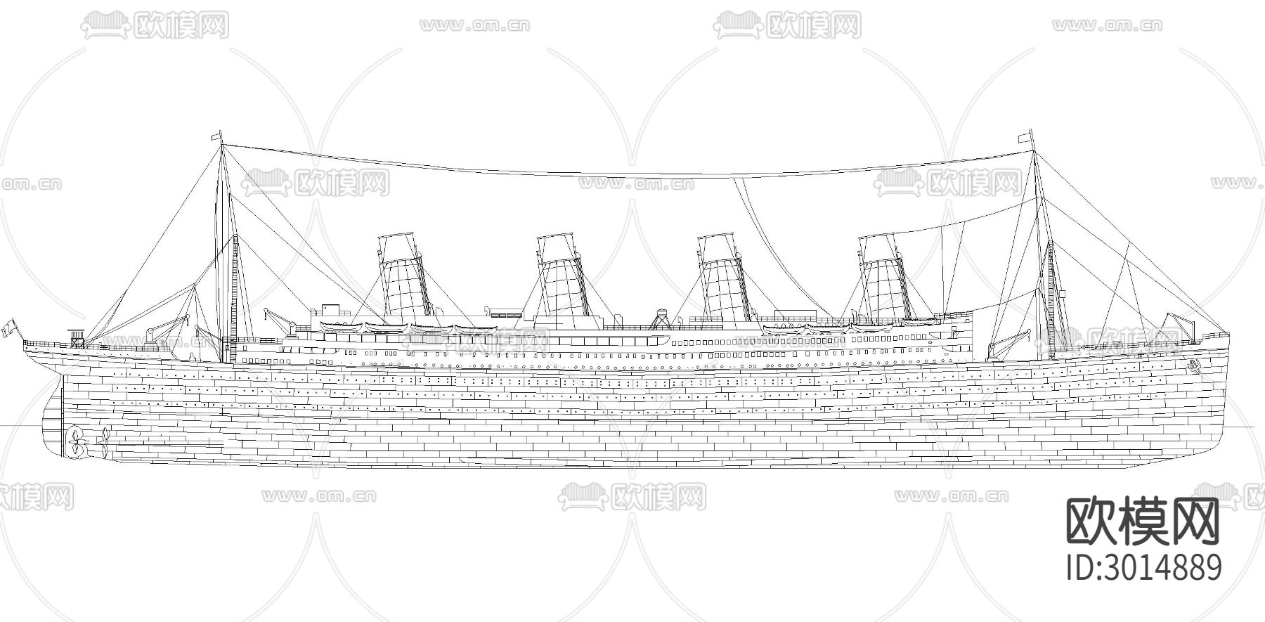 水上摩托 快艇 游轮图块cad图库下载（渲染图4）
