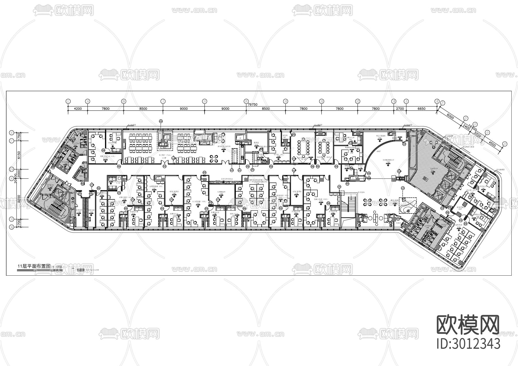 业务发展用房装修工程及智能化建设项目cad施工图下载（渲染图1）