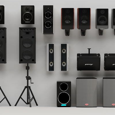  舞台音响 壁挂音响su模型 