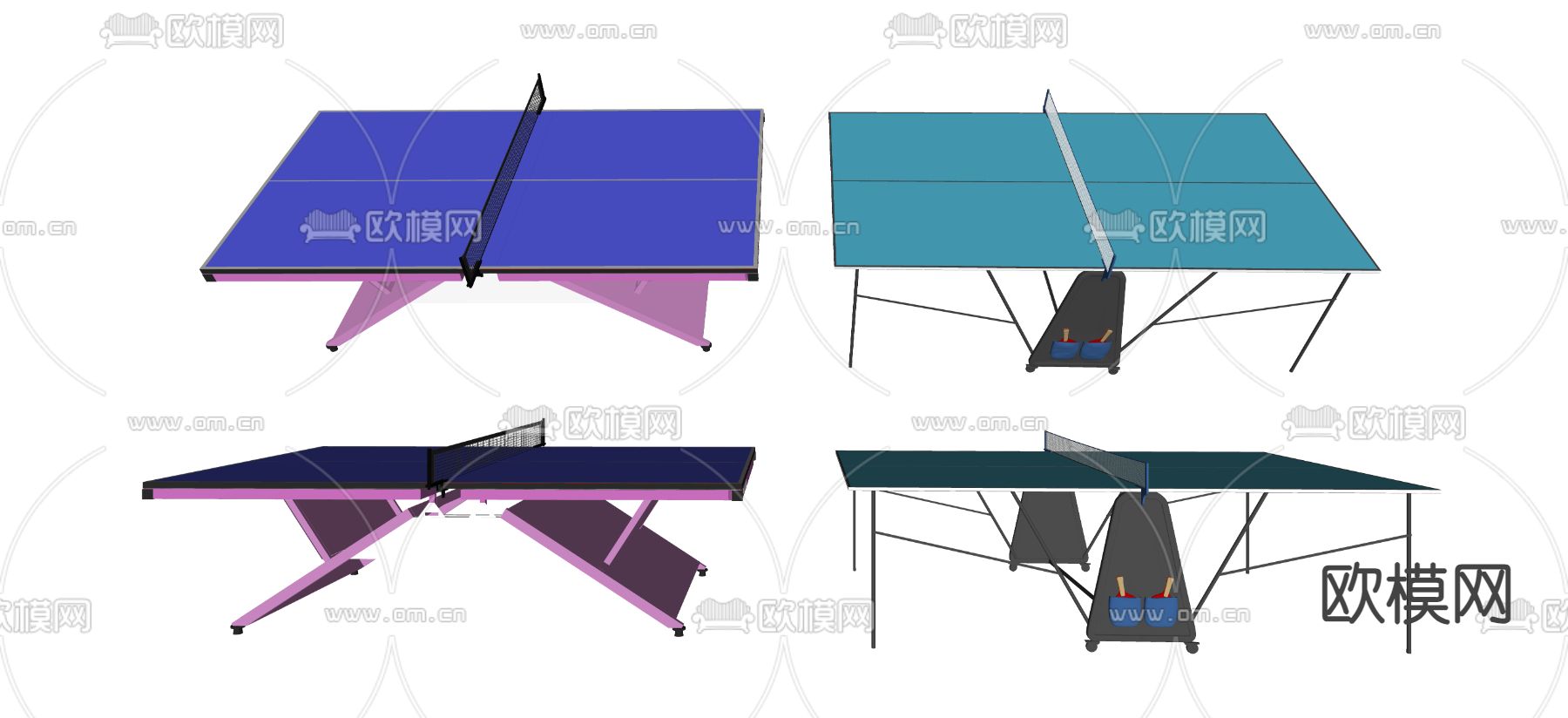 现代乒乓球桌 运动器材su模型下载id15043348sketchup模型下载 欧模网 