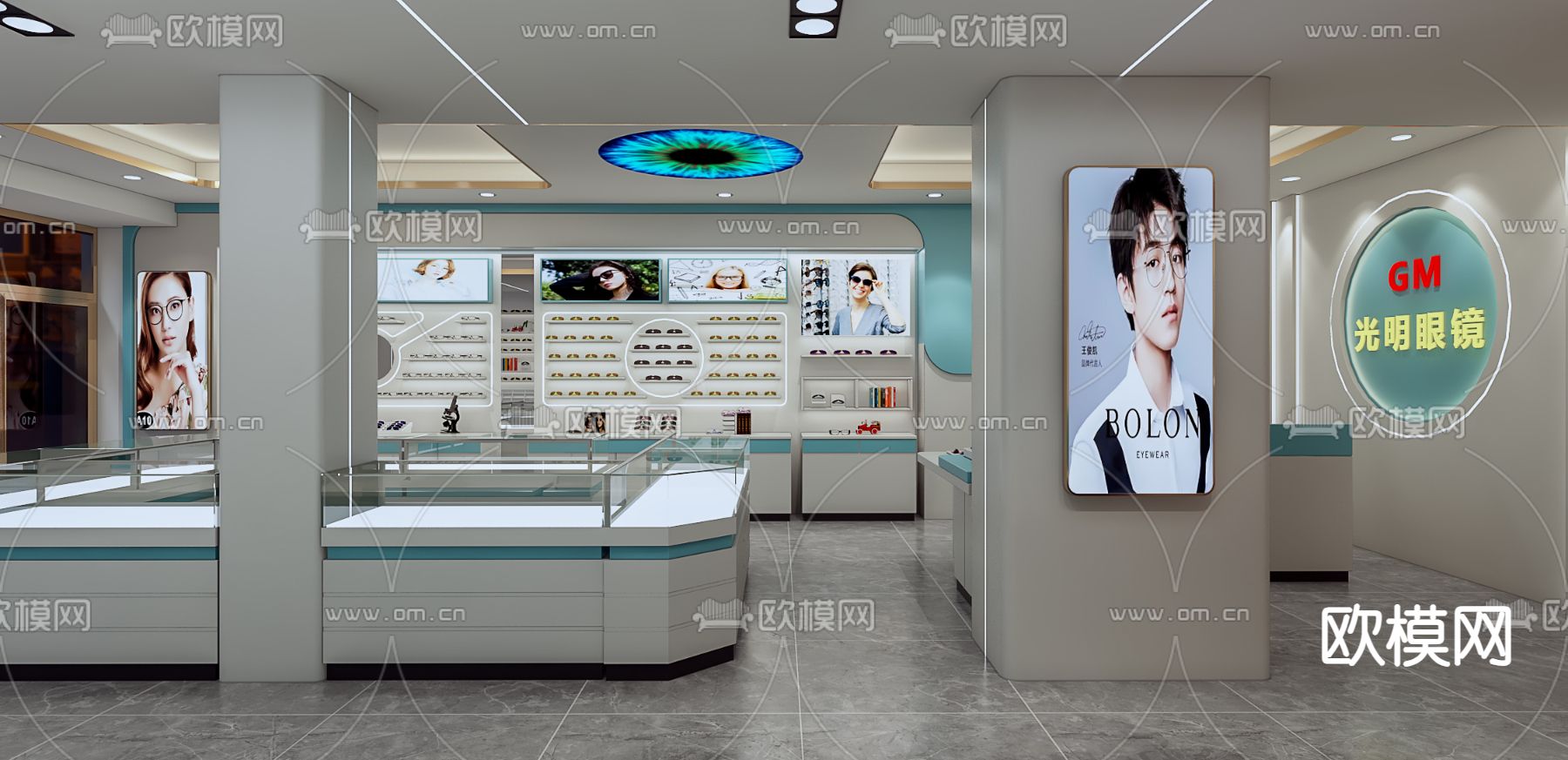 现代眼镜店3d模型下载（渲染图3）