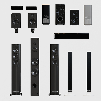  现代音响 喇叭 立柱音箱su模型 