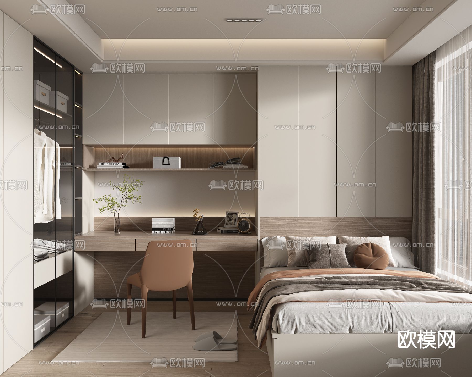 榻榻米卧室 次卧3d模型下载