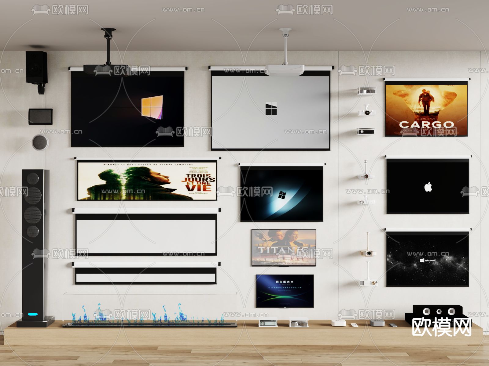 投影设备 投影仪 音响su模型下载（渲染图2）