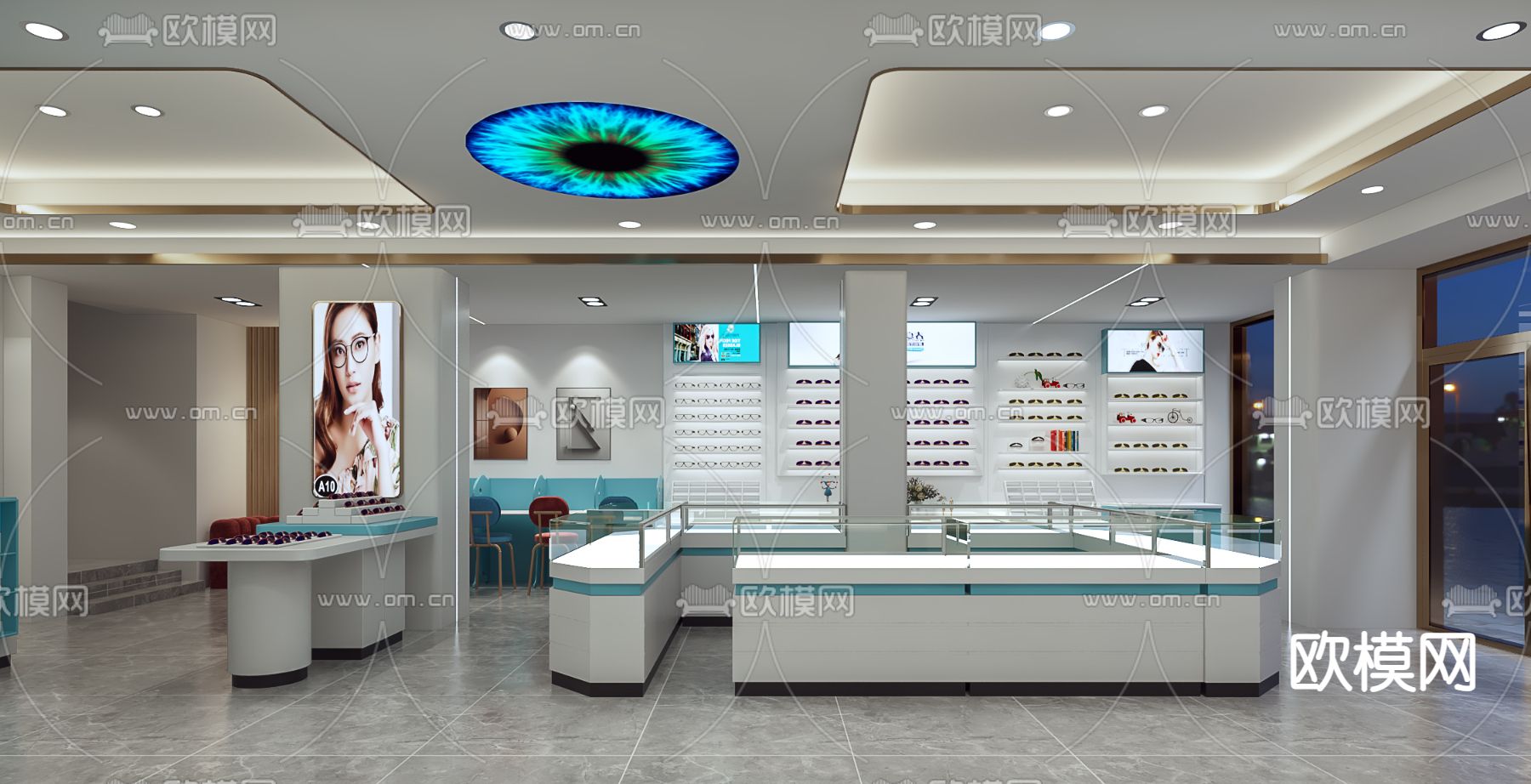 现代眼镜店3d模型下载（渲染图2）