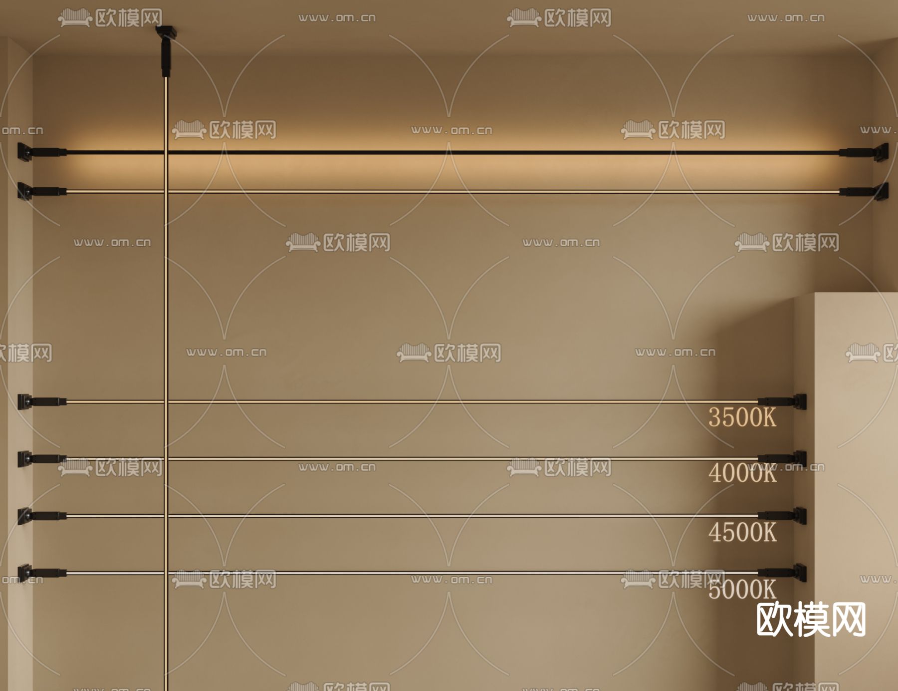 天际灯 钢带灯 洗墙灯 线性灯3d模型下载