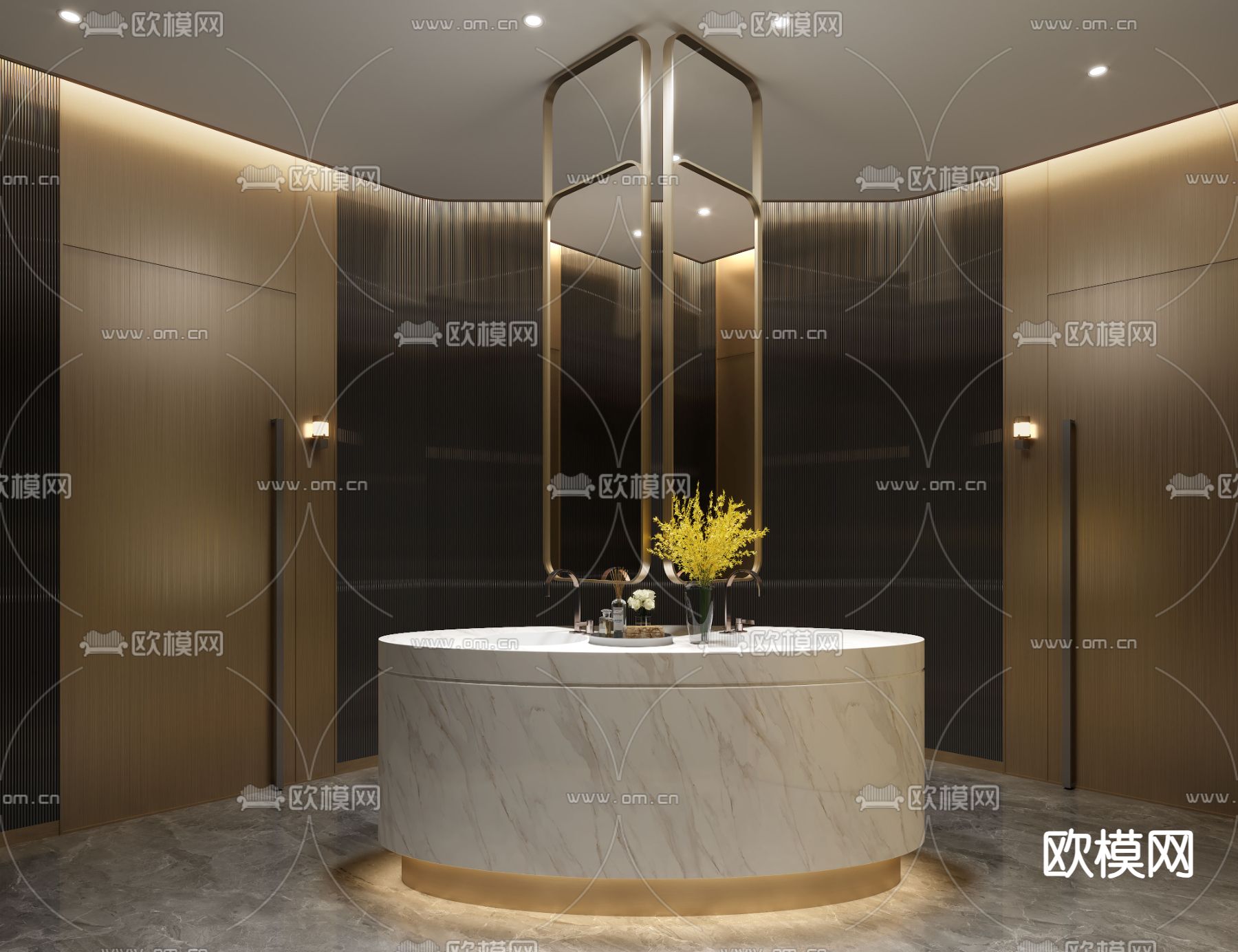 酒店卫生间 公用洗手间3d模型下载