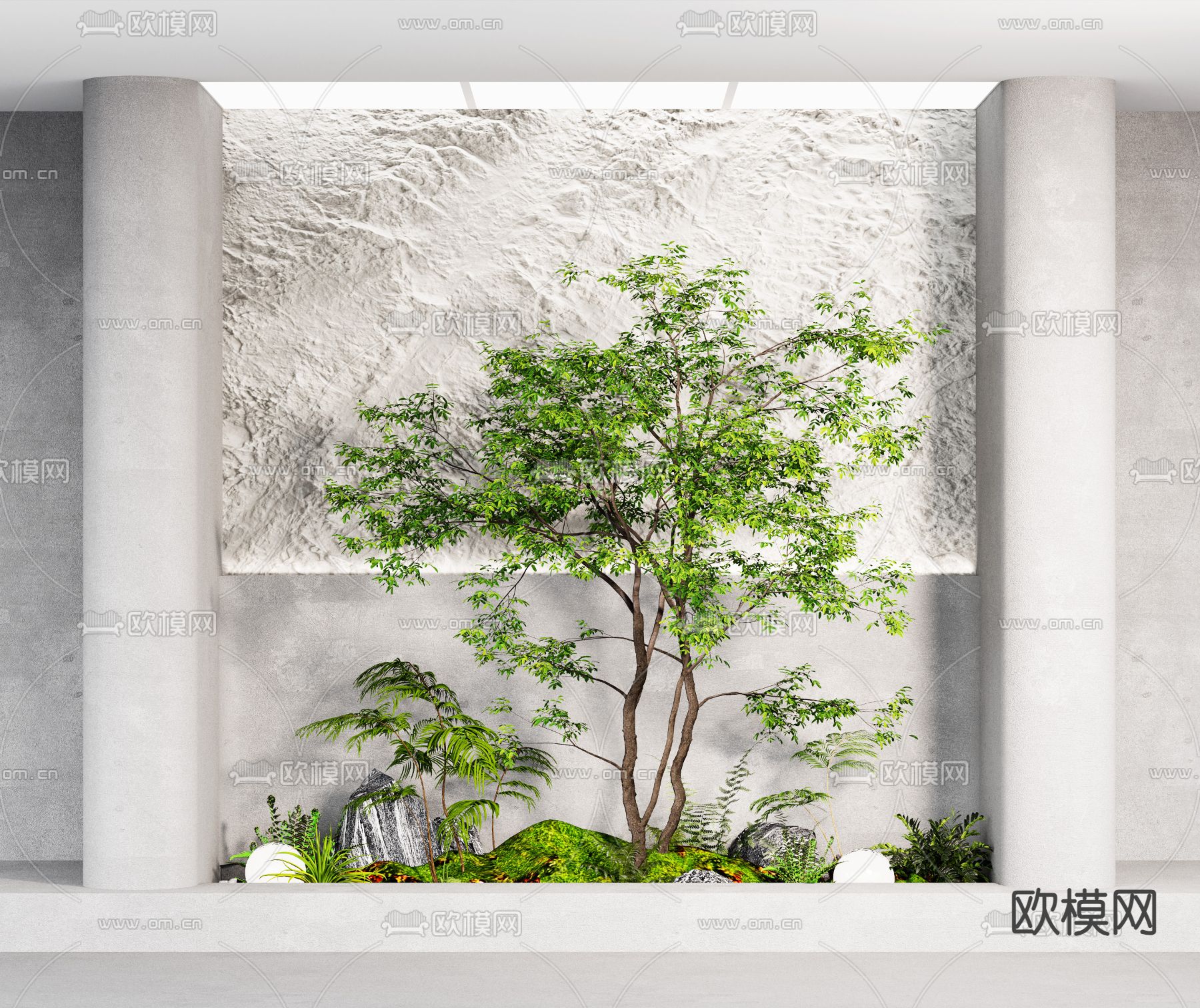 景观小品 植物造景 景观石3d模型下载