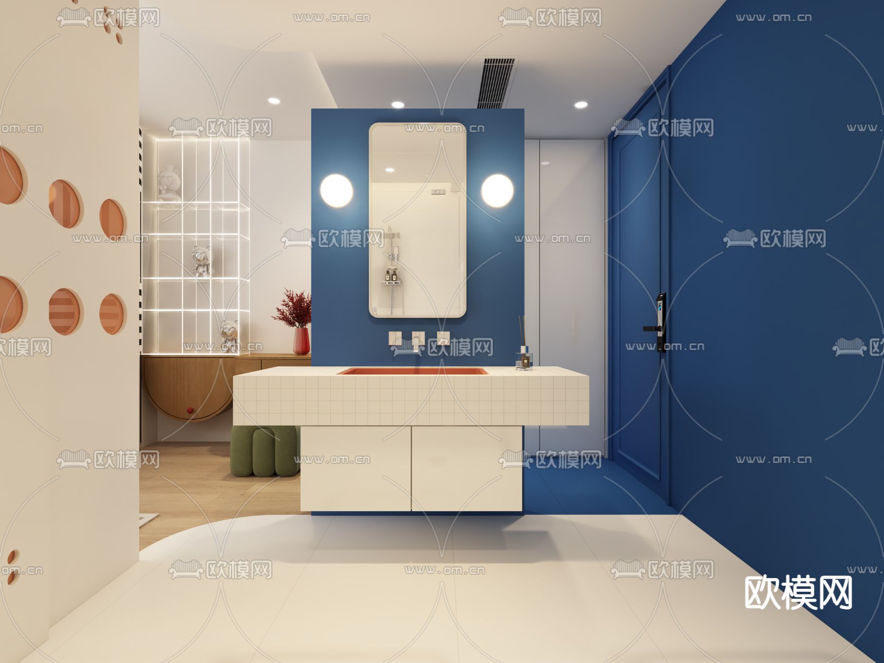 现代酒店客房3d模型下载（渲染图4）