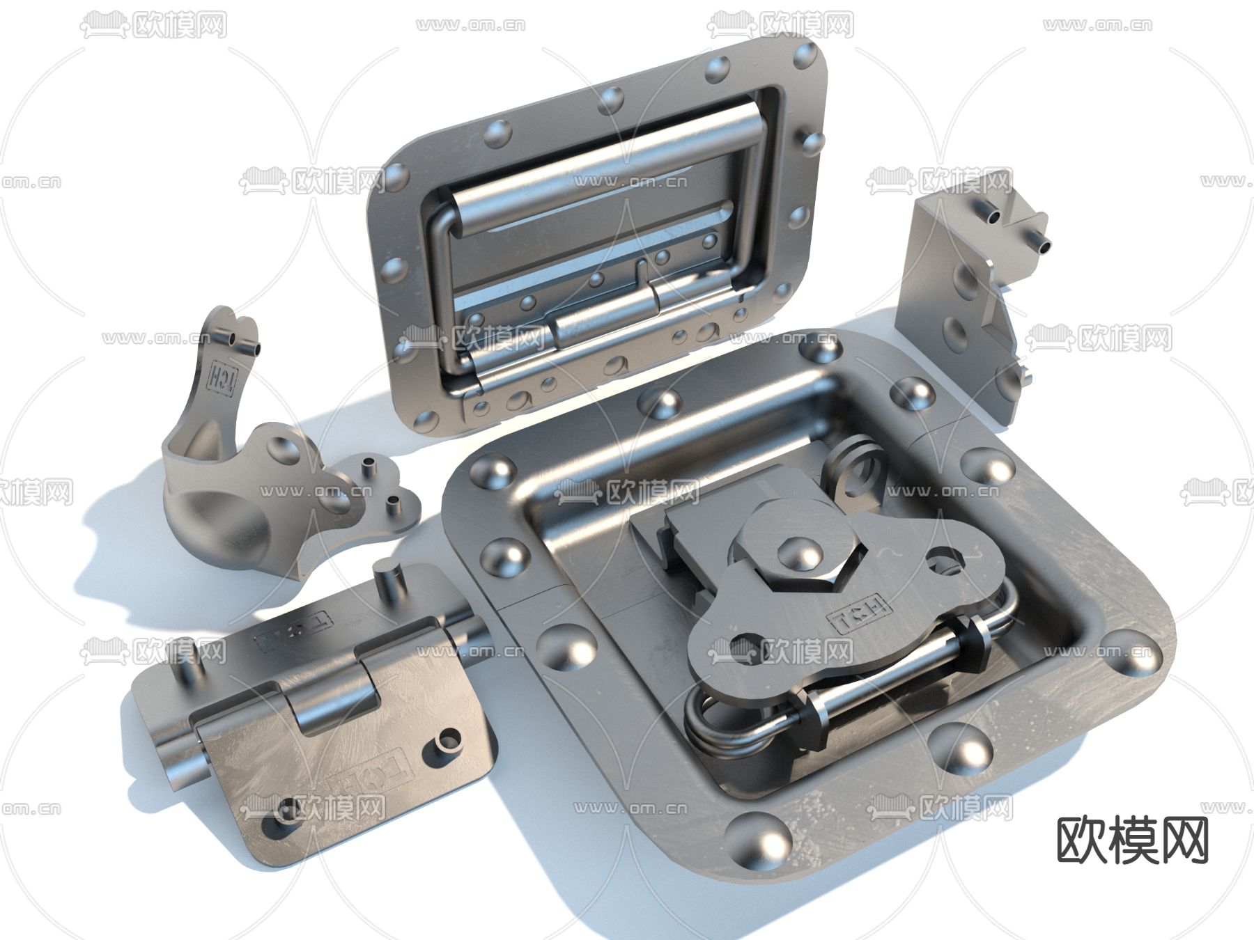 五金件 锁扣 卡扣 合页3d模型下载
