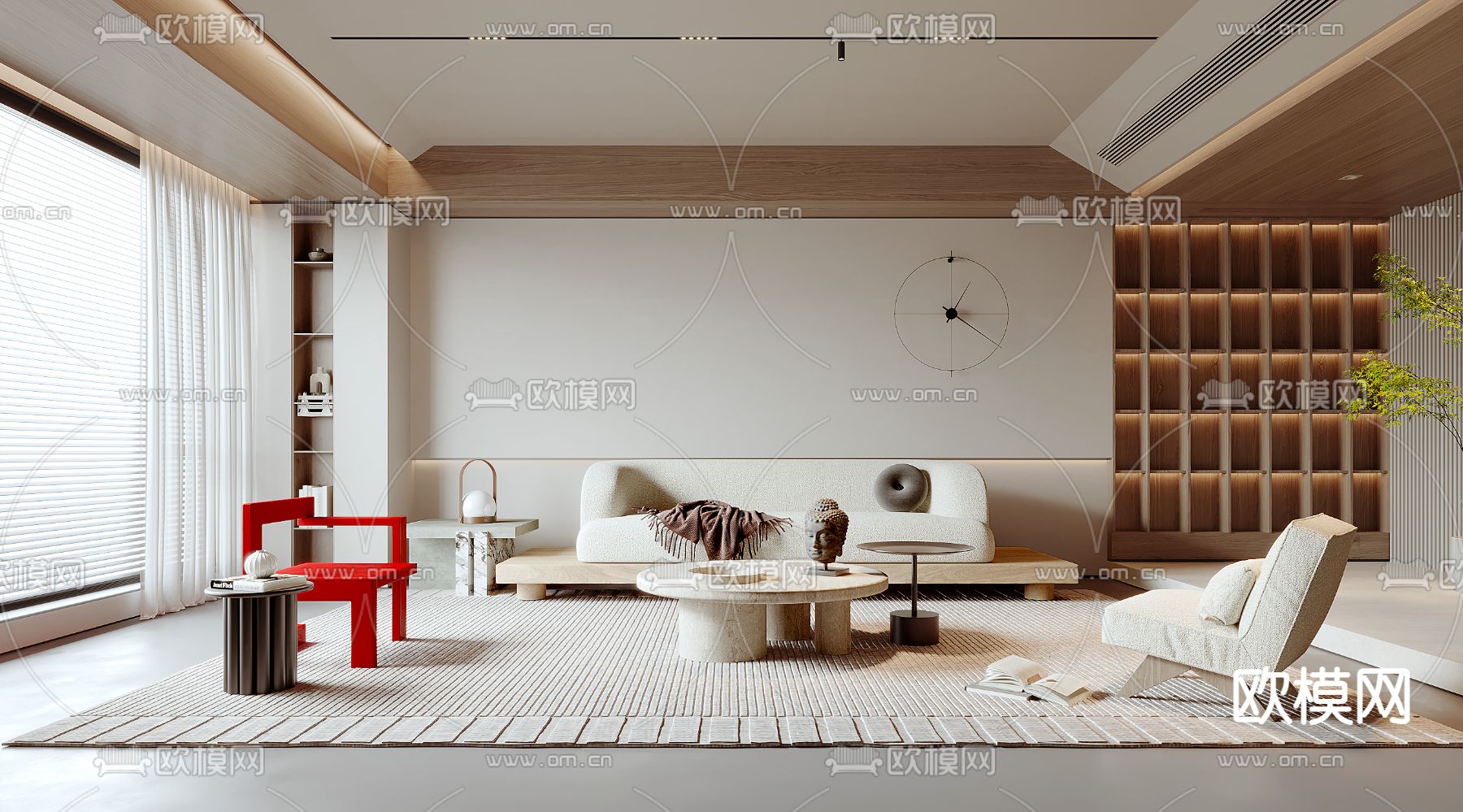 侘寂客厅3d模型下载