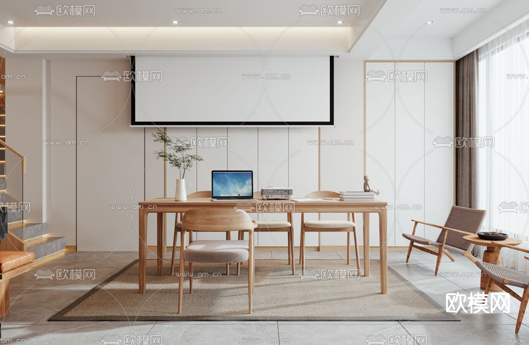 北欧客厅 餐厅3d模型下载（渲染图7）