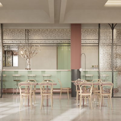  现代餐厅su模型 