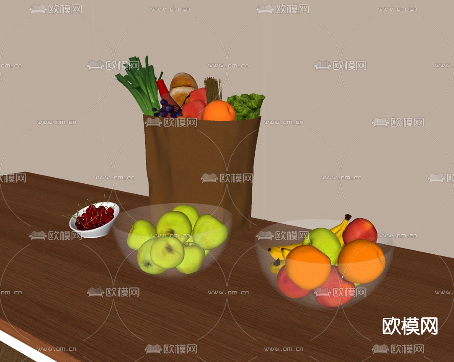 水果 果盘su模型下载（渲染图1）