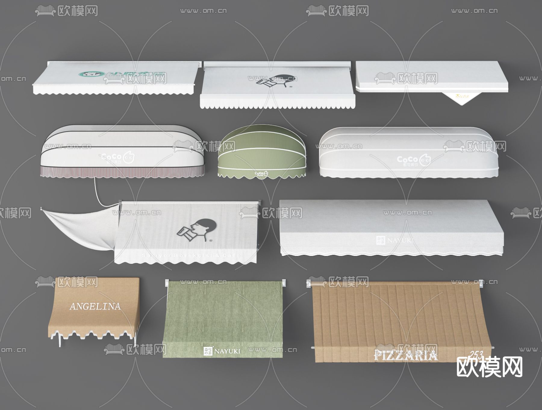 雨棚 遮阳棚3d模型下载