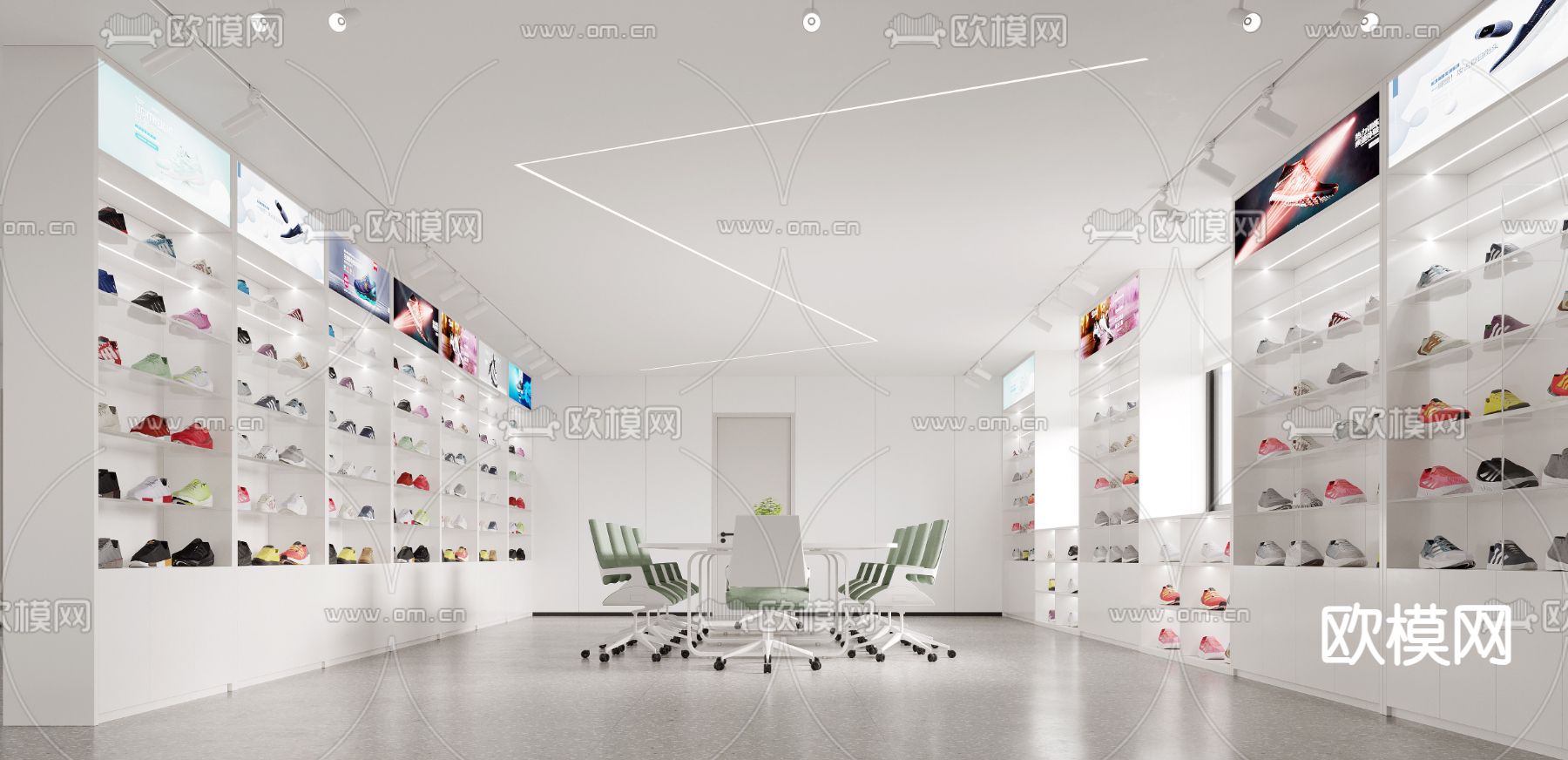 现代鞋店3d模型下载（渲染图3）