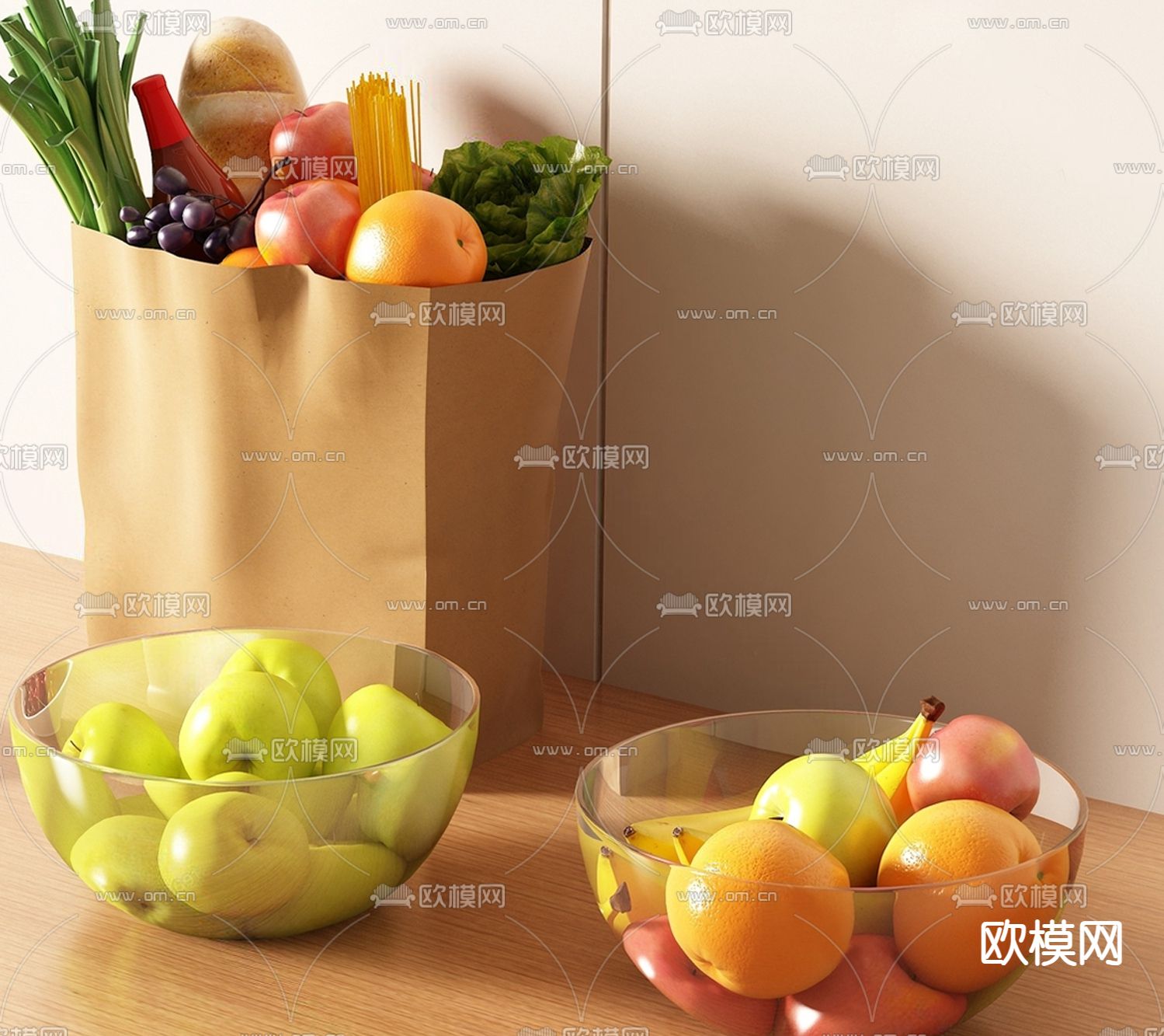 水果 果盘su模型下载（渲染图2）