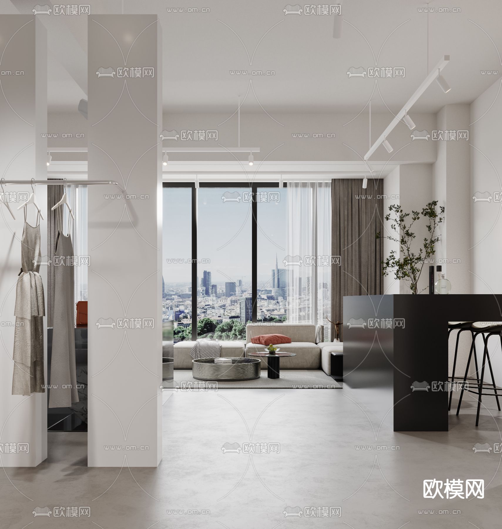 现代服装店 女装店3d模型下载（渲染图4）