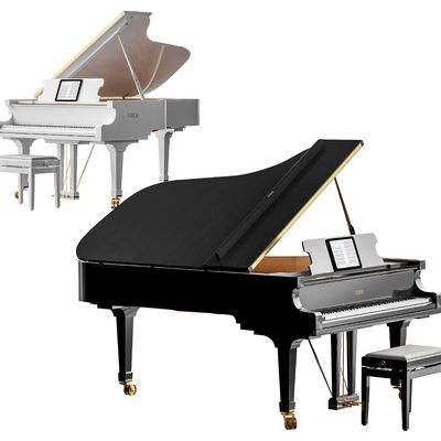  现代三角钢琴su模型 