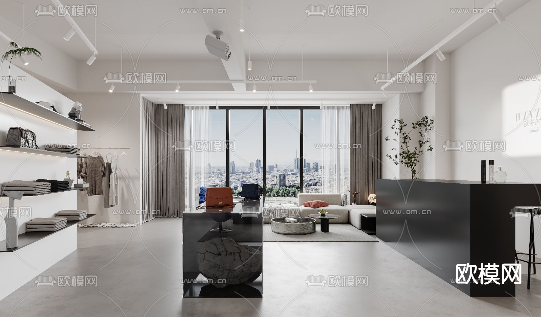 现代服装店 女装店3d模型下载（渲染图5）