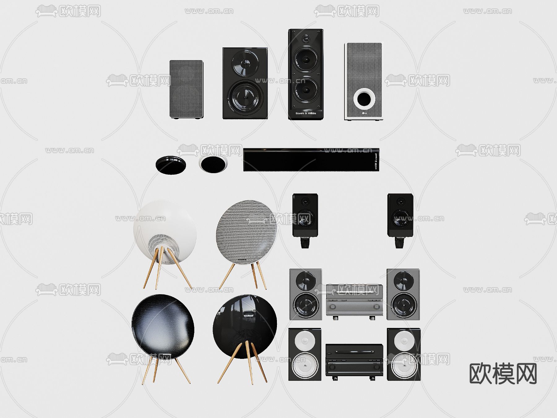 立式音箱 圆形音箱 落地音箱3d模型下载