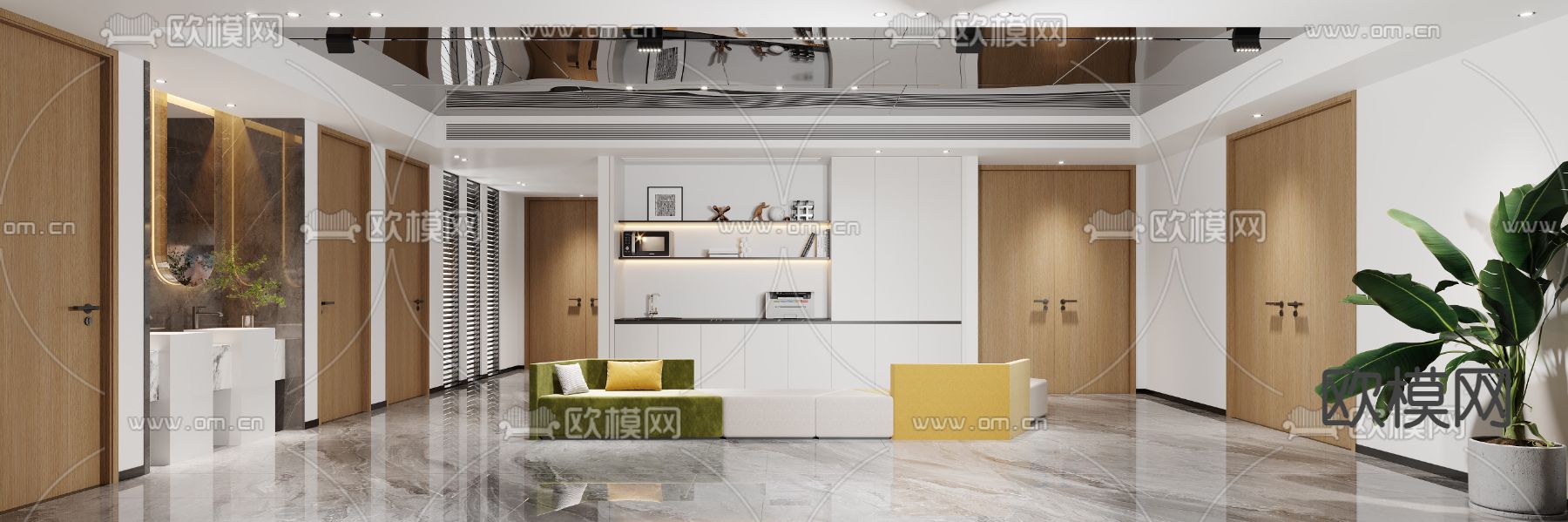 办公室休息区 茶水间3d模型下载（渲染图1）