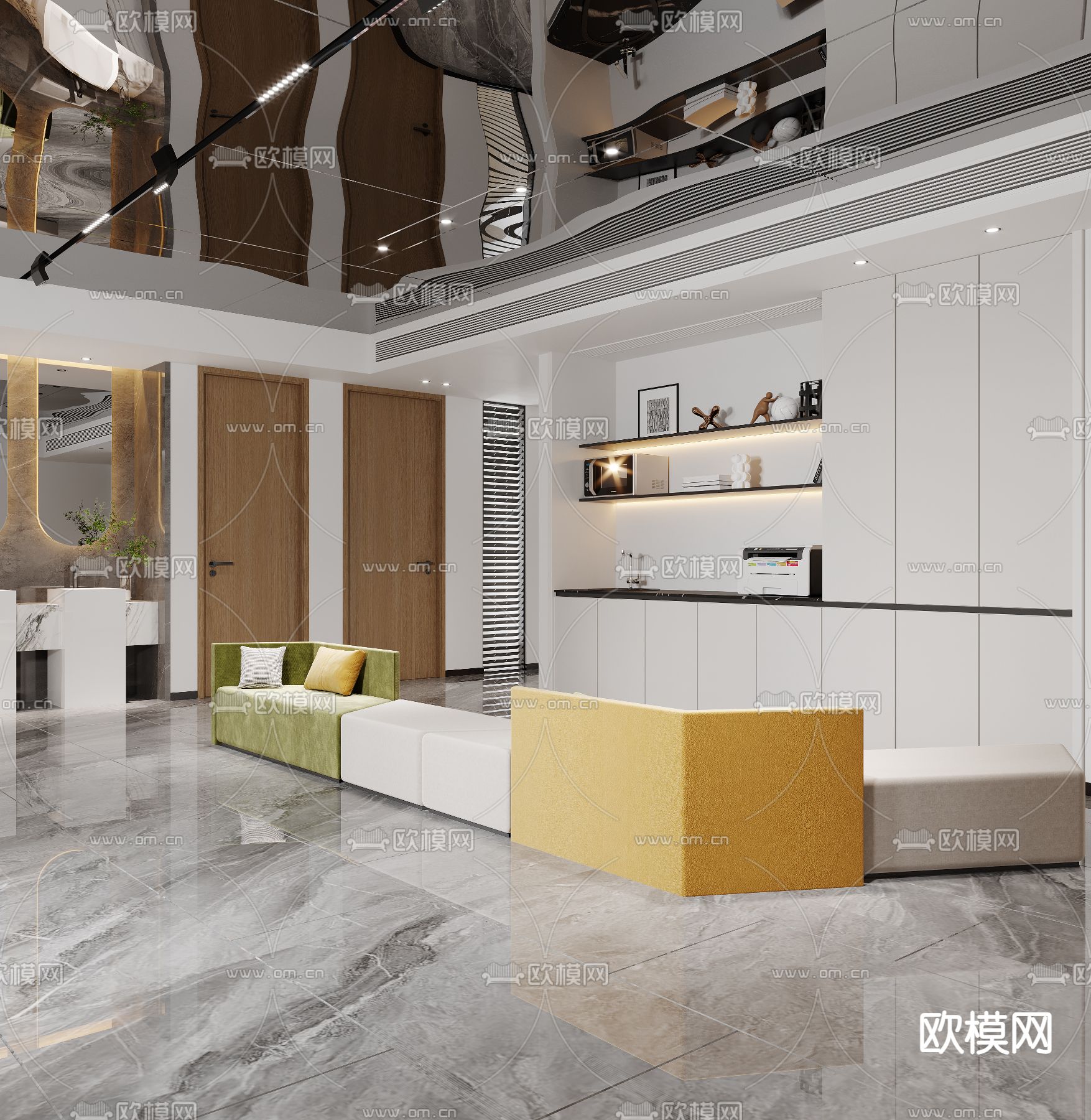 办公室休息区 茶水间3d模型下载（渲染图8）