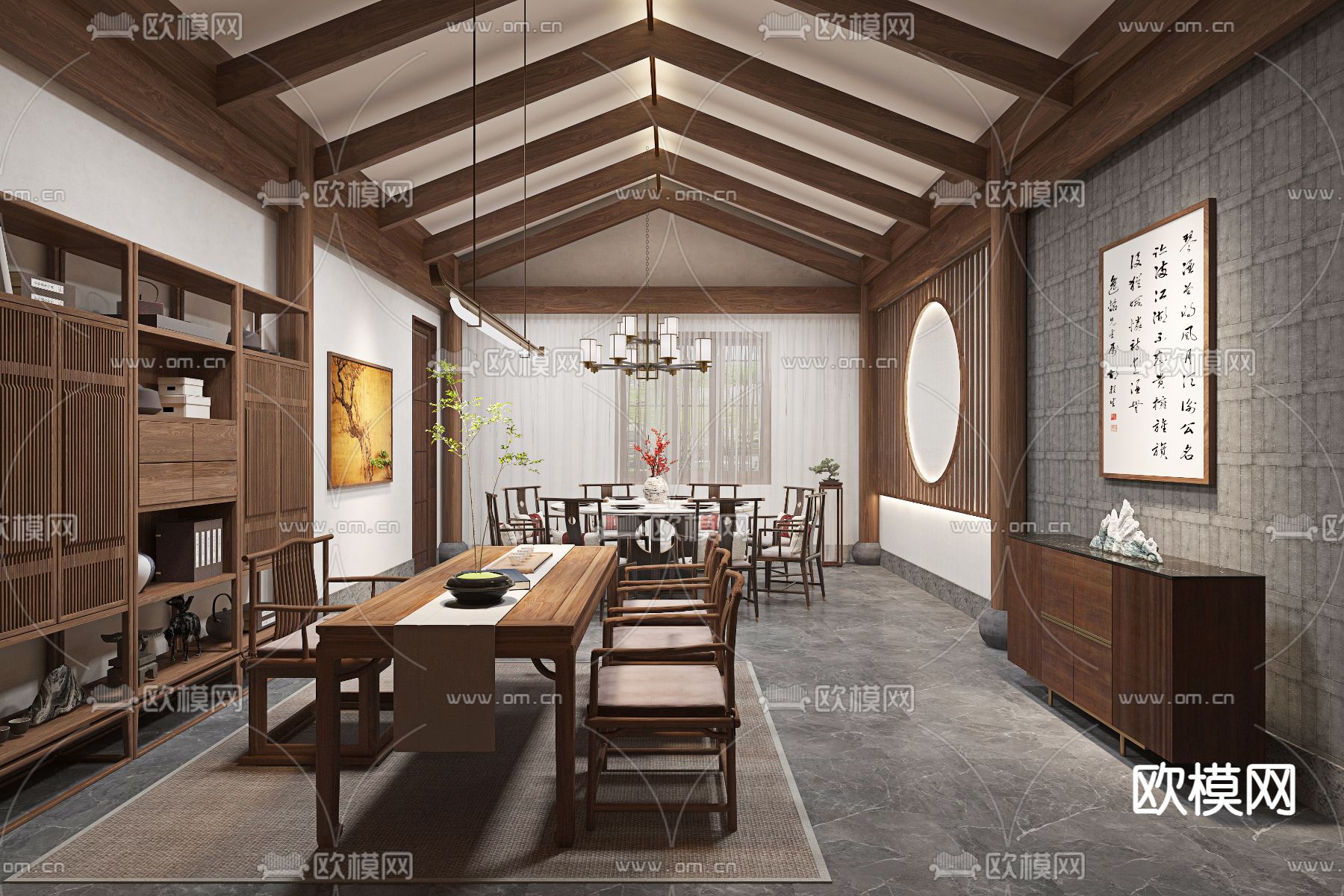 中餐厅包房 酒楼包厢3d模型下载