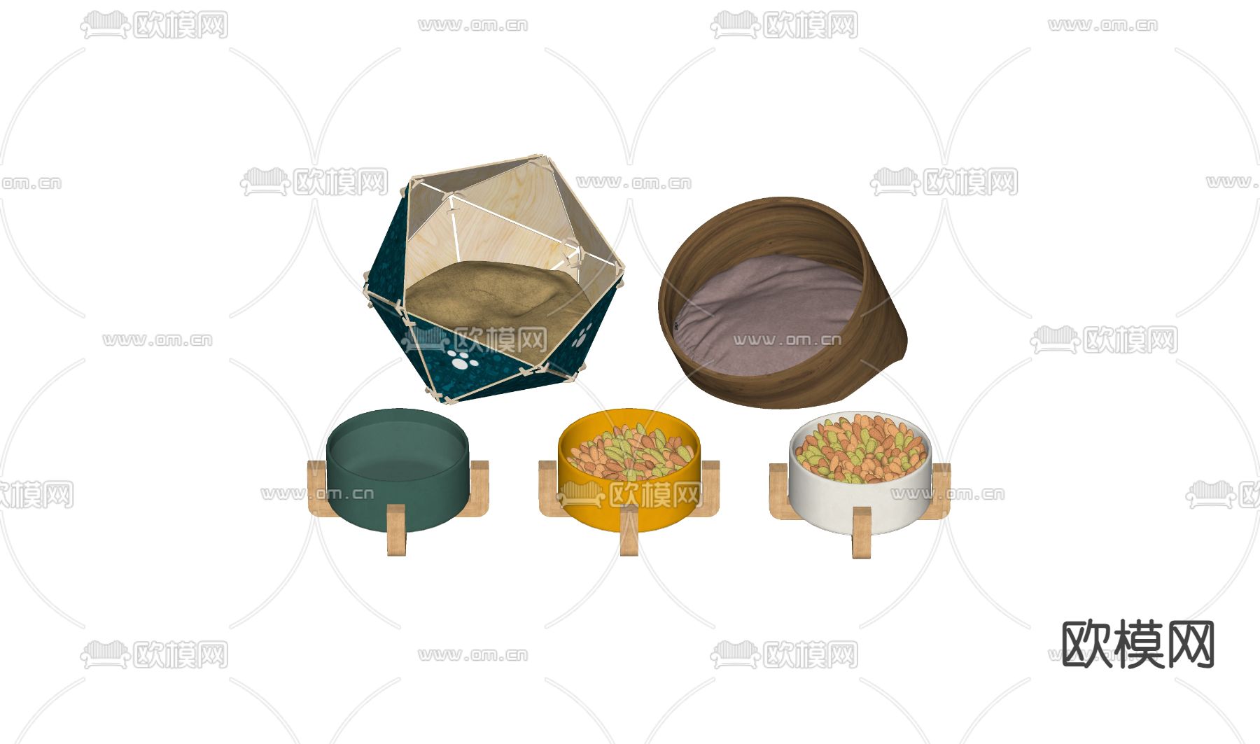 露营风吊床 躺椅su模型下载（渲染图1）