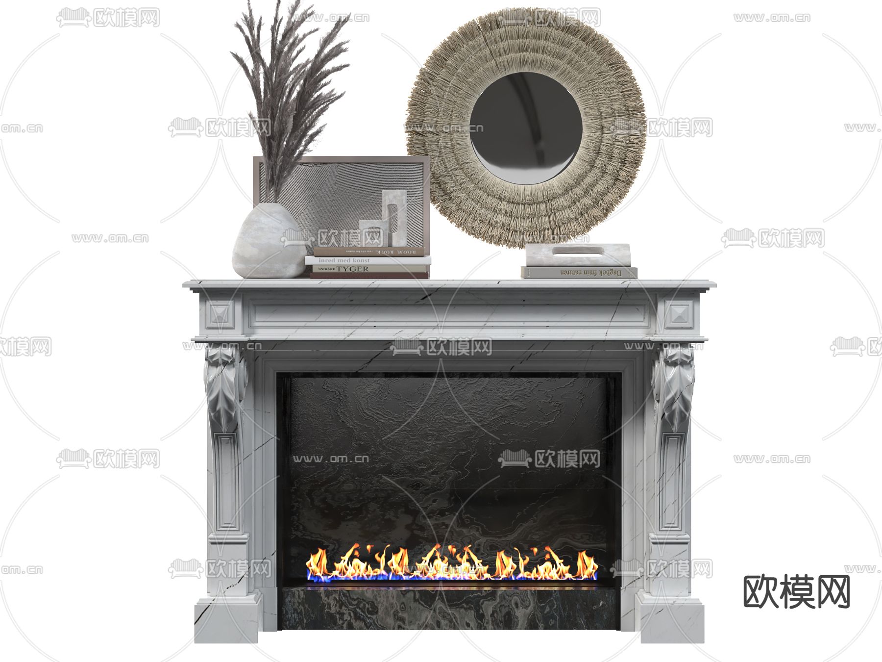 美式壁炉 火炉3d模型下载