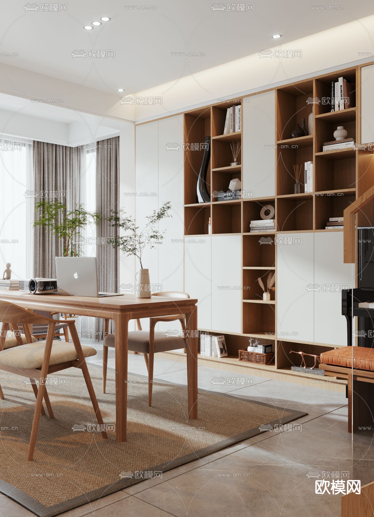 北欧客厅 餐厅3d模型下载（渲染图5）