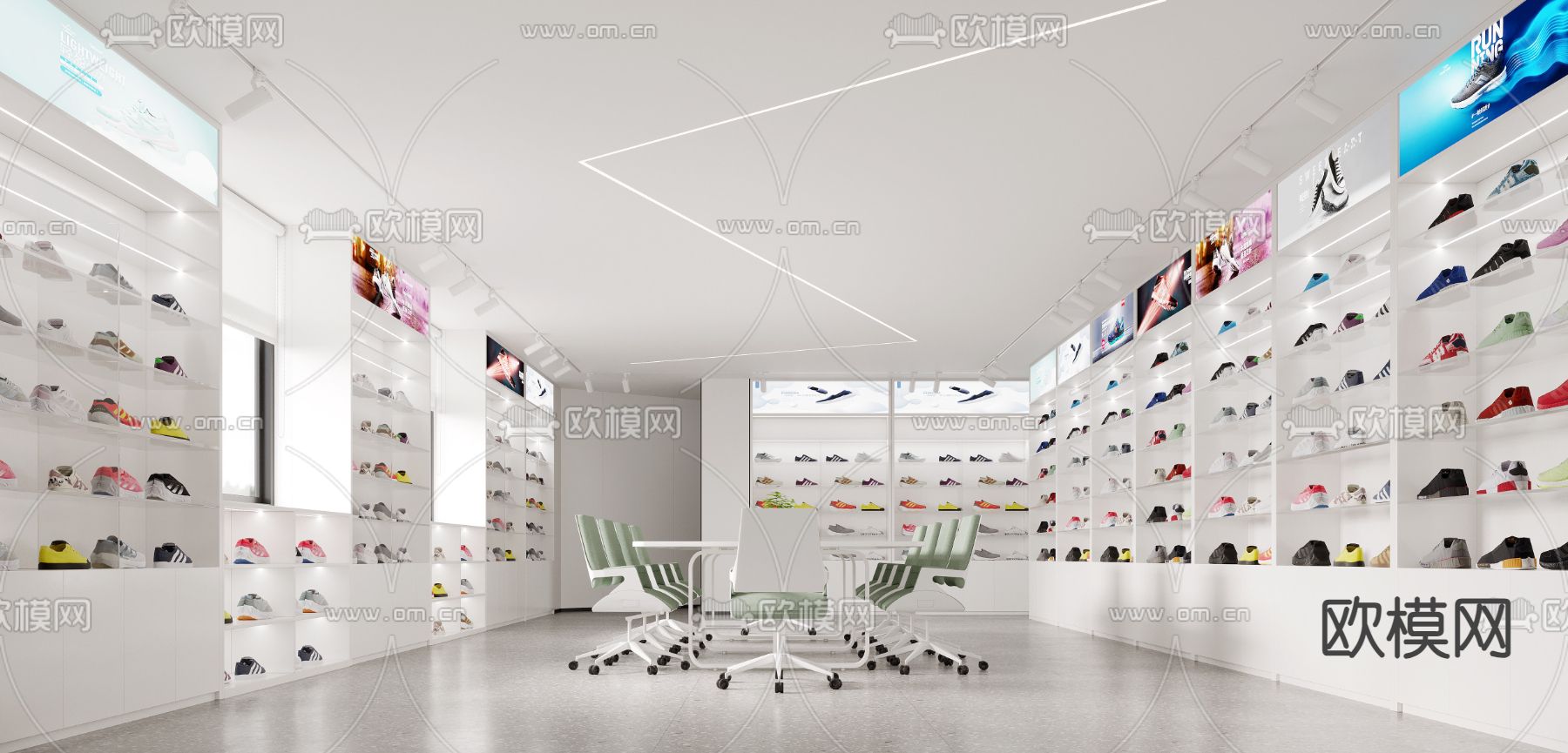 现代鞋店3d模型下载（渲染图1）