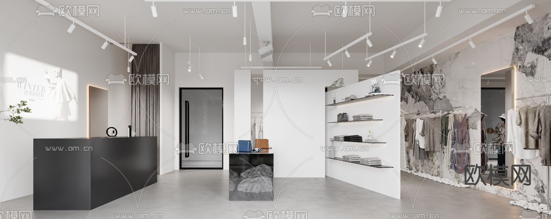 现代服装店 女装店3d模型下载（渲染图3）