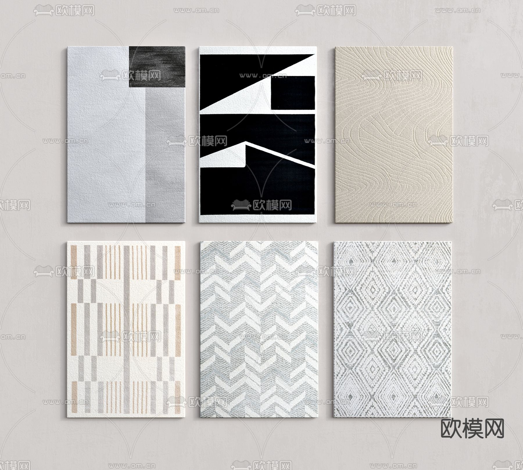 现代地毯3d模型下载