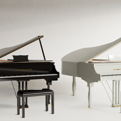  钢琴 电子钢琴 三角琴su模型 