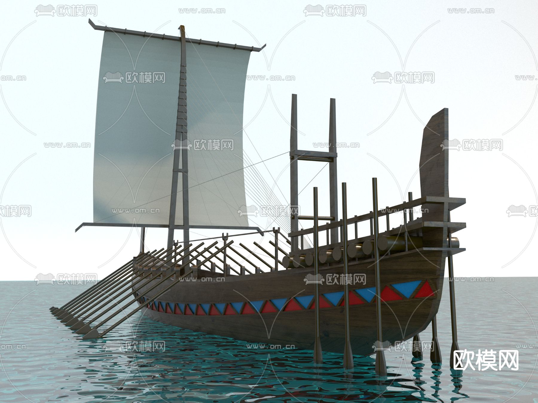 帆船 海船 航船3d模型下载