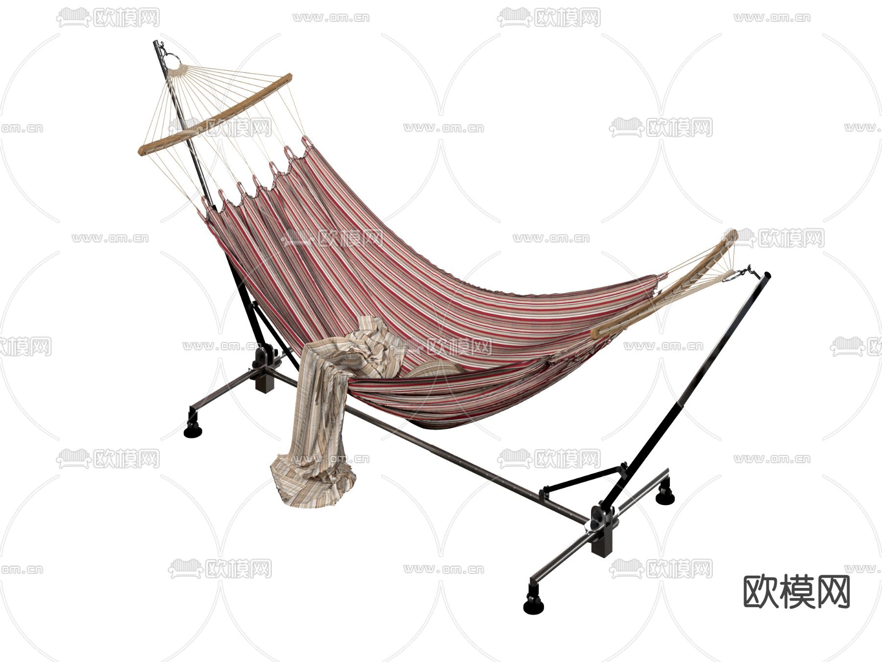 露营风吊床 躺椅su模型下载（渲染图1）