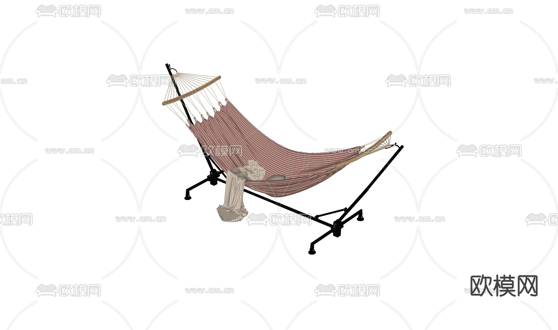 露营风吊床 躺椅su模型下载（渲染图2）