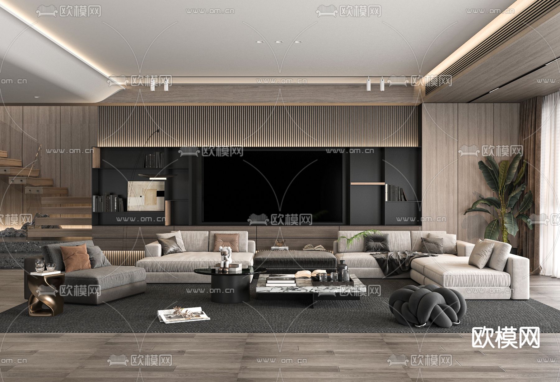 Minotti客厅 组合沙发3d模型下载