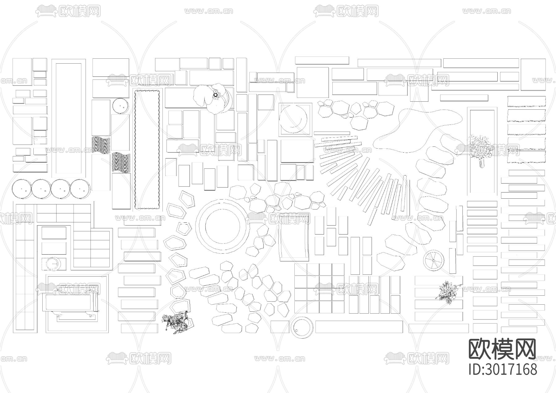 汀步路cad图库下载（渲染图1）