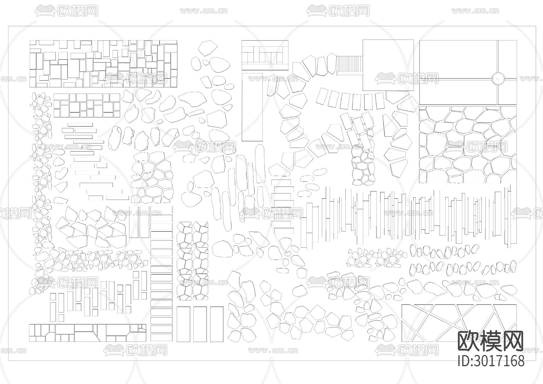 汀步路cad图库下载（渲染图5）