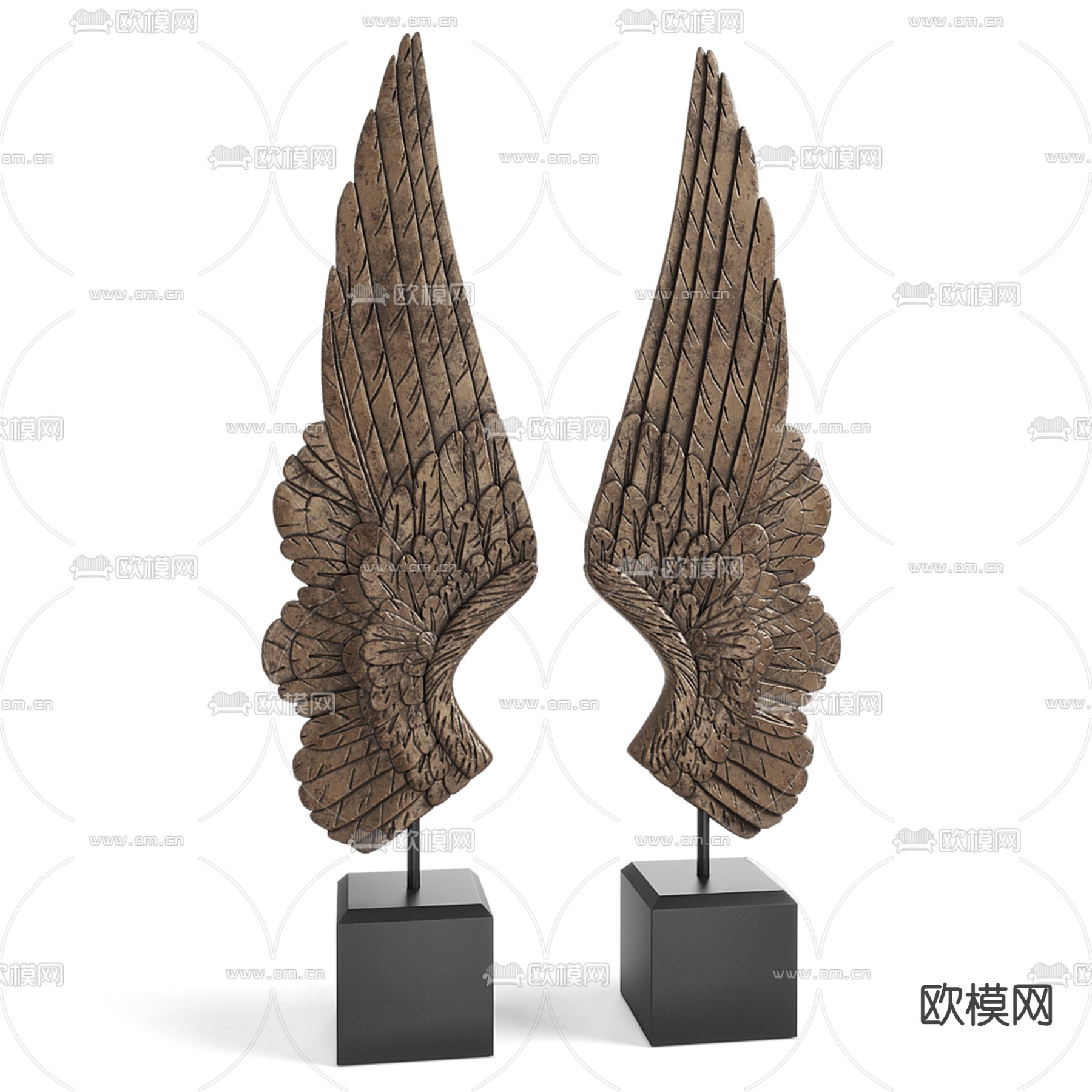 羽翼雕塑 翅膀雕塑3d模型下载