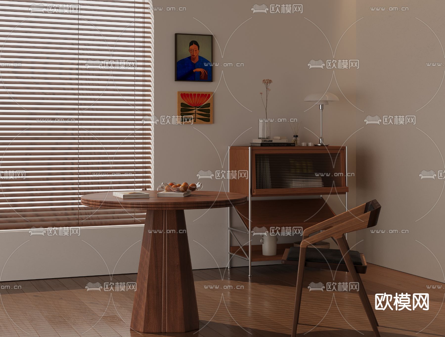 中古风茶几su模型下载（渲染图2）