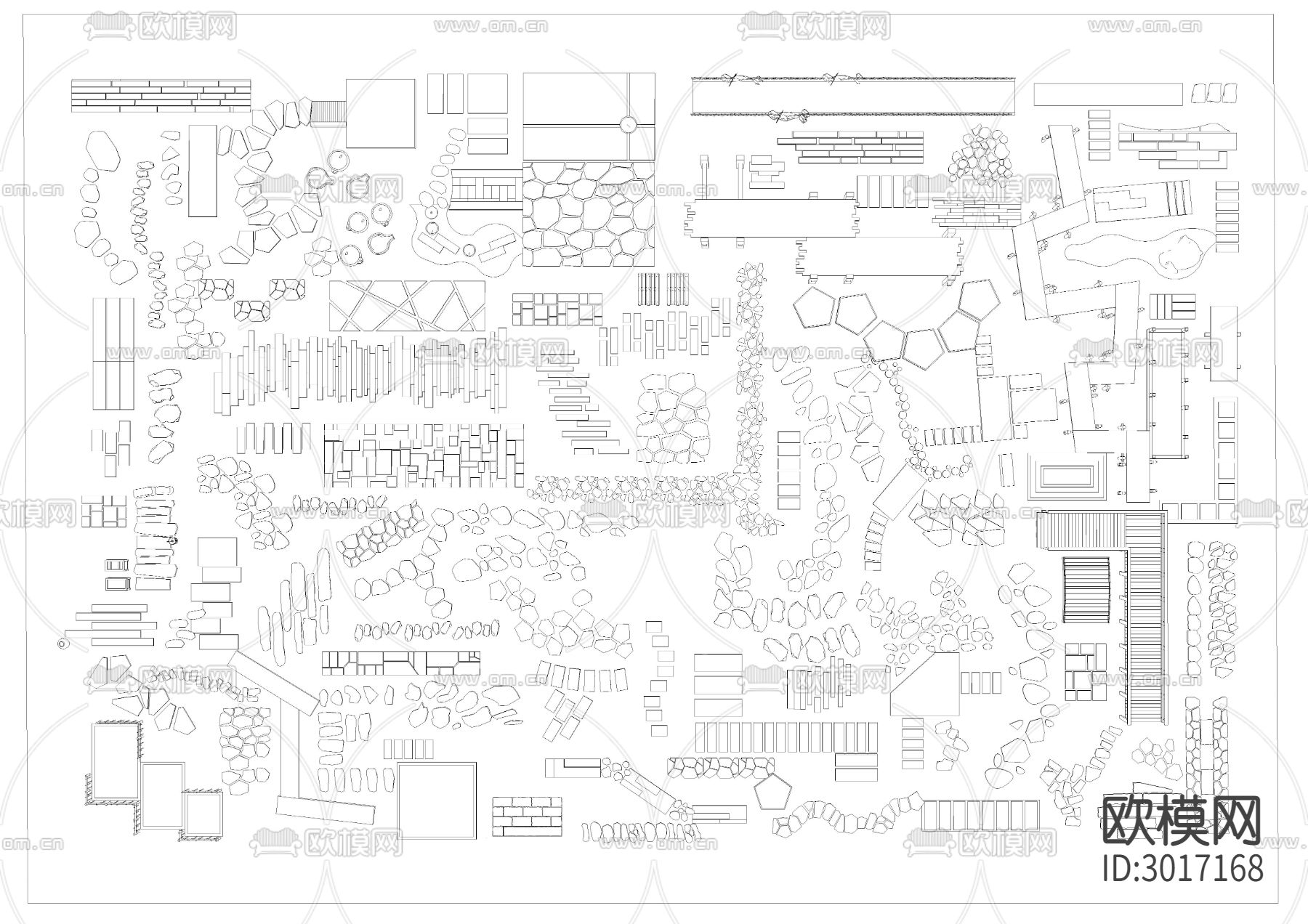 汀步路cad图库下载（渲染图6）