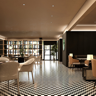  现代西餐厅su模型 