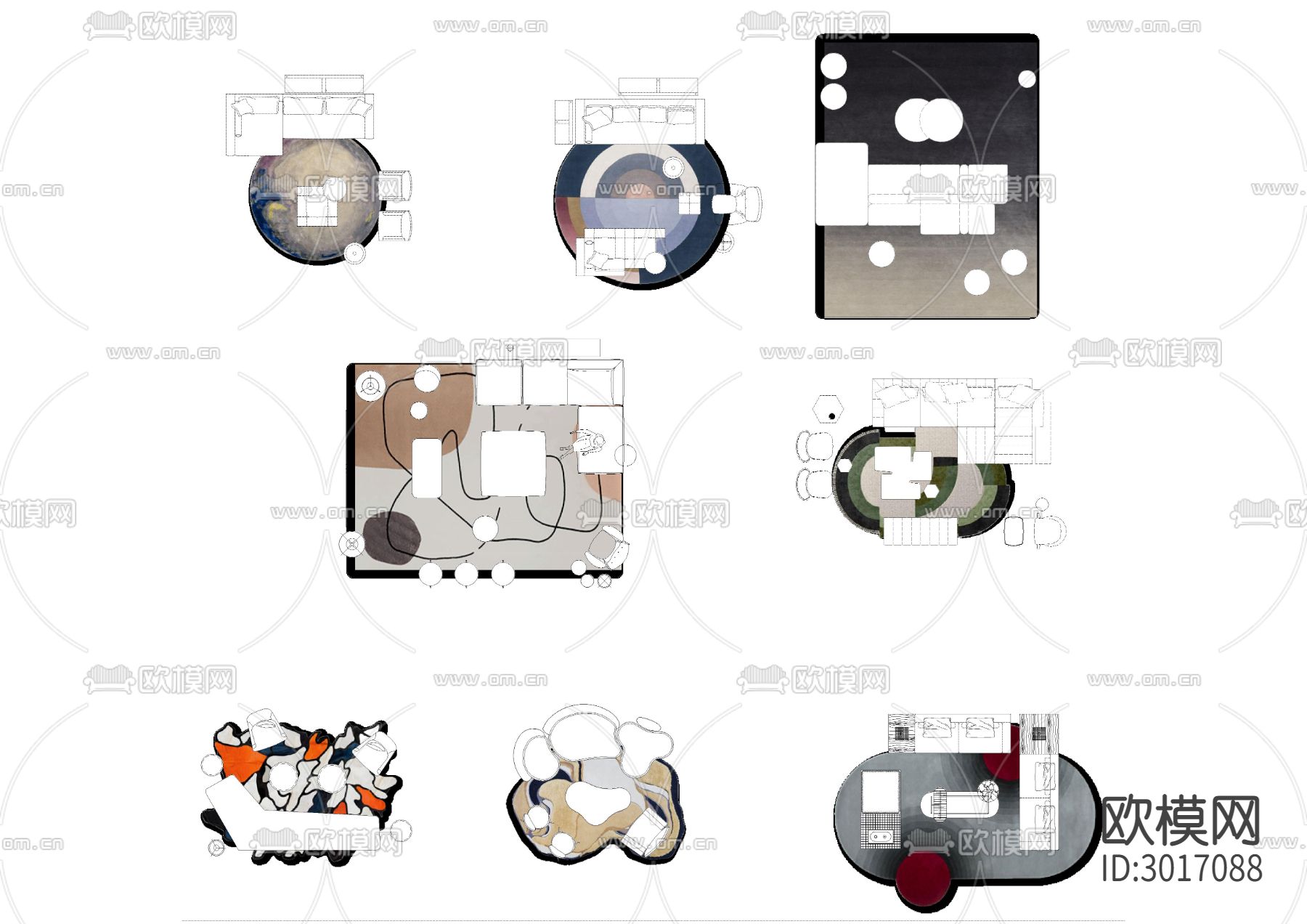 高质量CAD带地毯贴图cad图库下载（渲染图4）