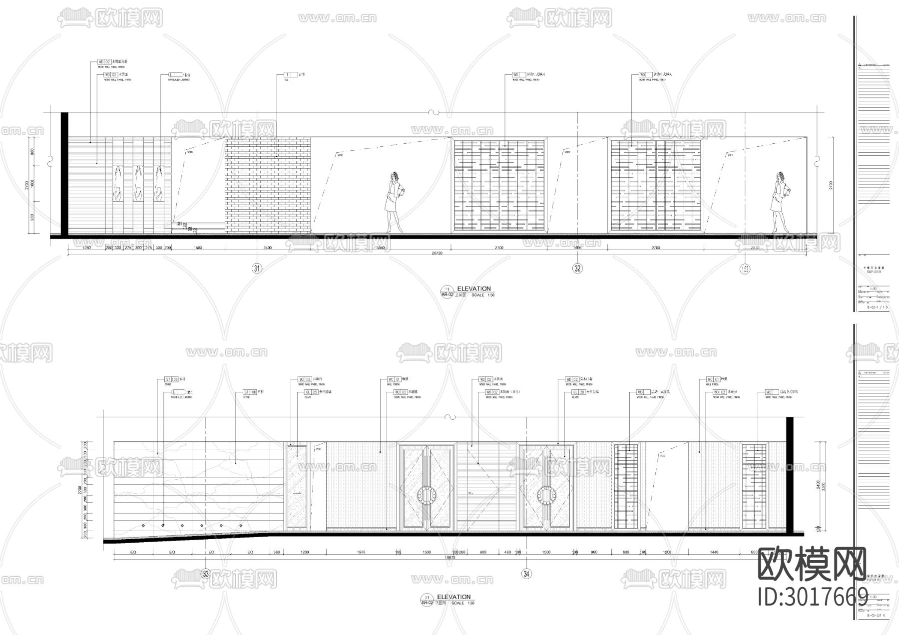 3900㎡餐厅 餐饮空间cad施工图下载（渲染图3）