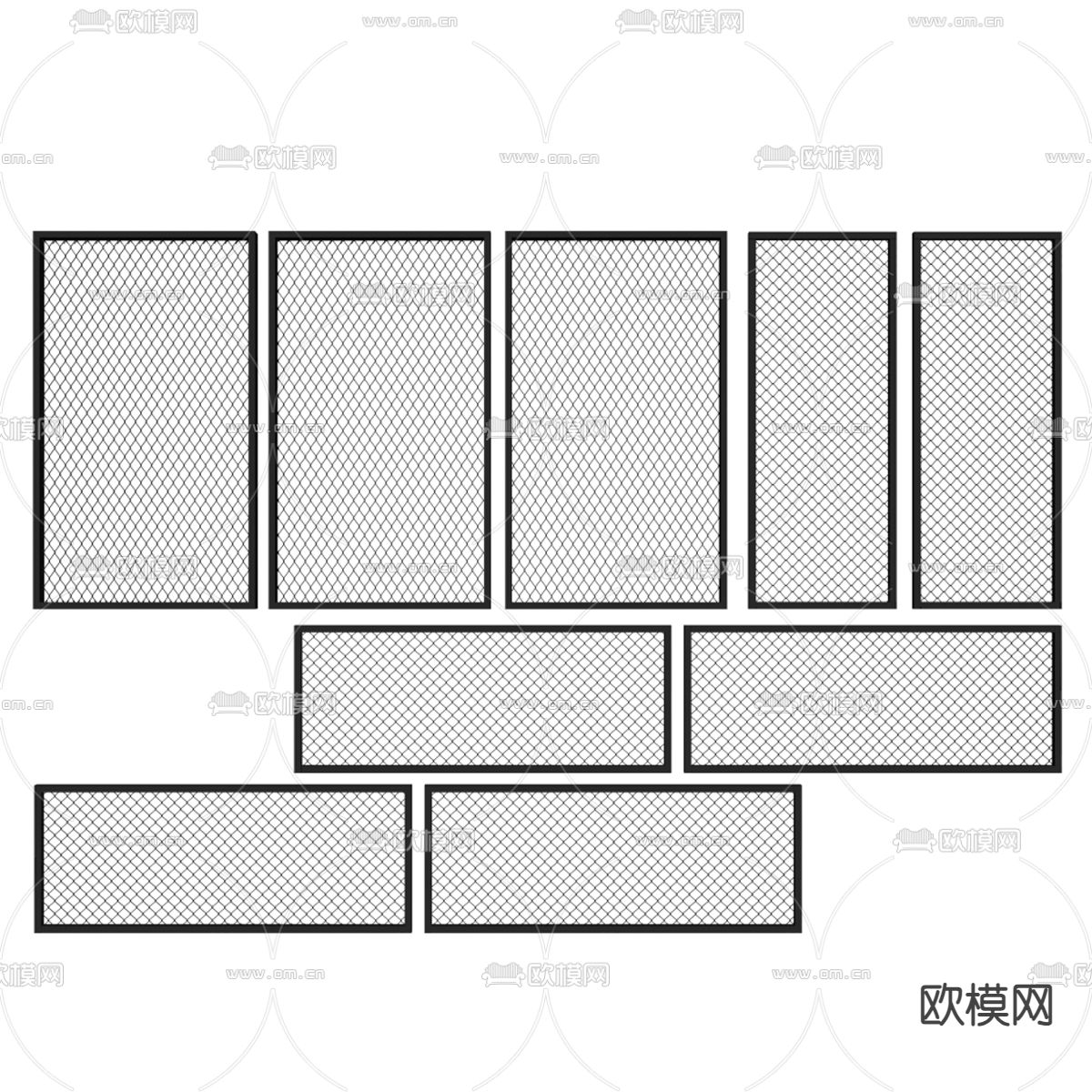 工业风铁丝网 铁丝网护栏su模型下载（渲染图2）