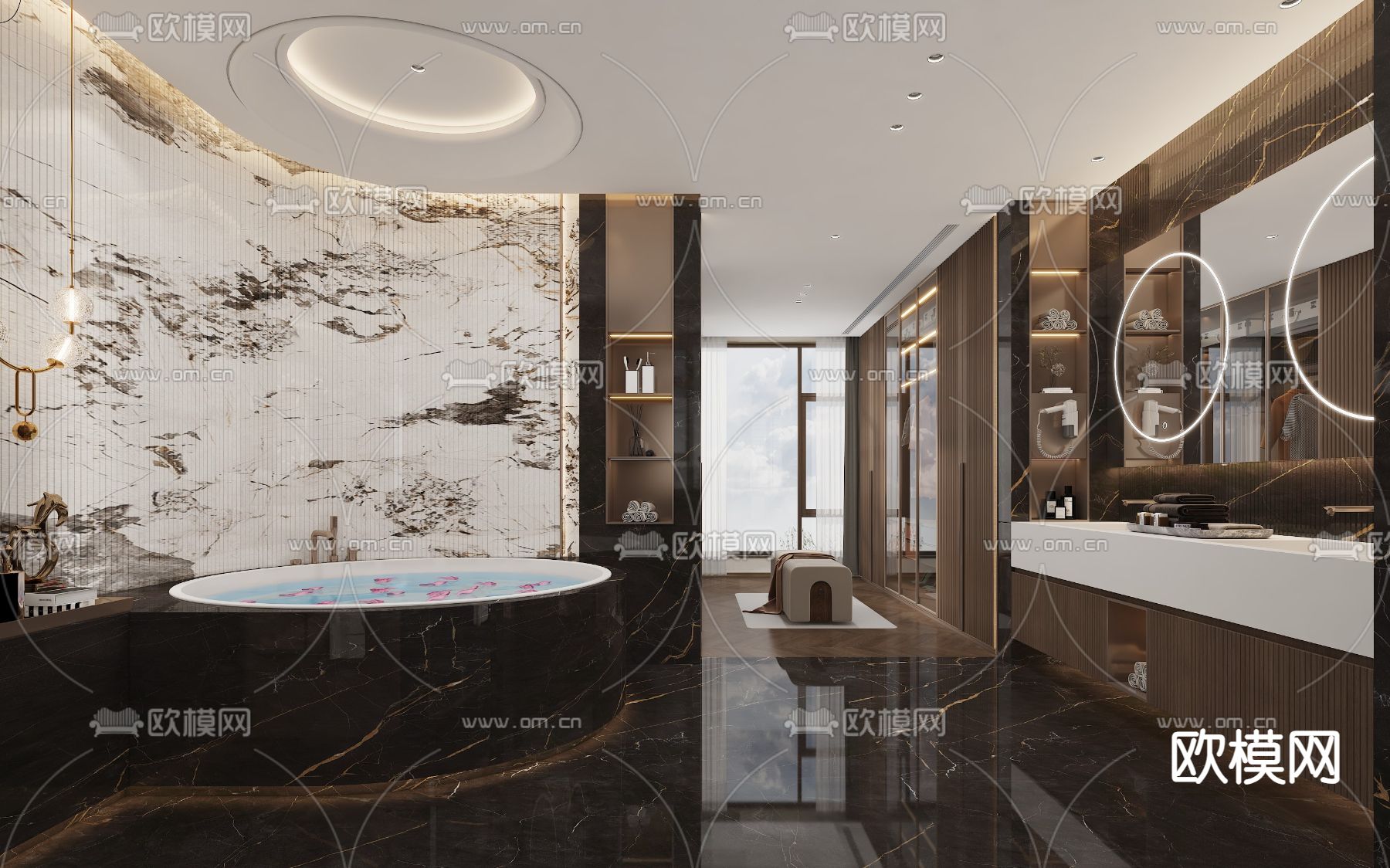 轻奢卫生间 浴室 洗手间3d模型下载