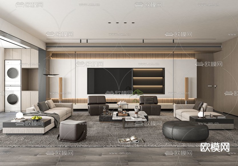 Minotti客厅 组合沙发3d模型下载